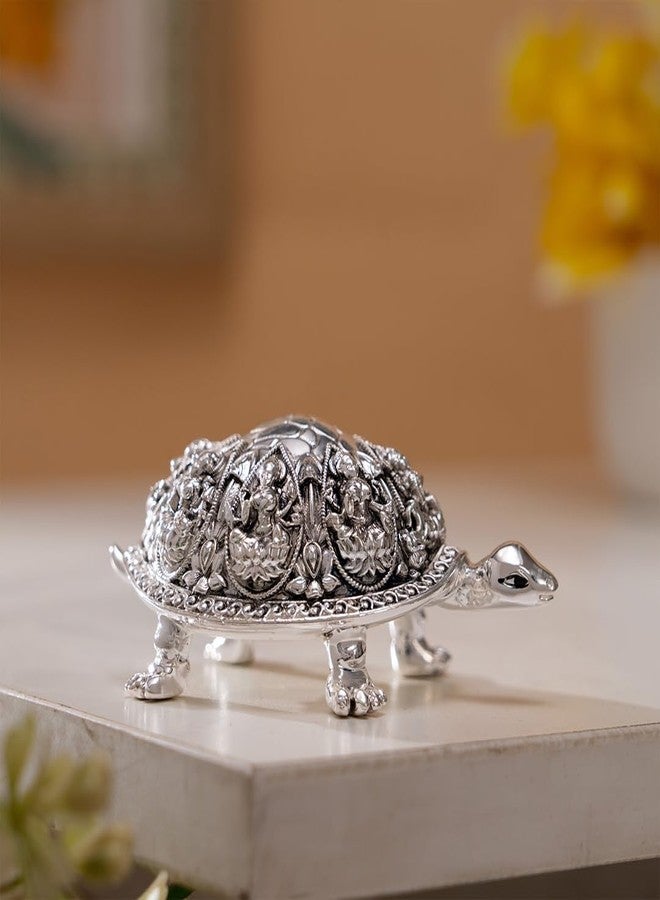Svastika Silver-Plated Ashtalakshmi Kurma Tortoise | 3.5 Inch Vastu Idol with 8 Lakshmi Avatars for Wealth & Prosperity | Spiritual Home Decor - Image 5